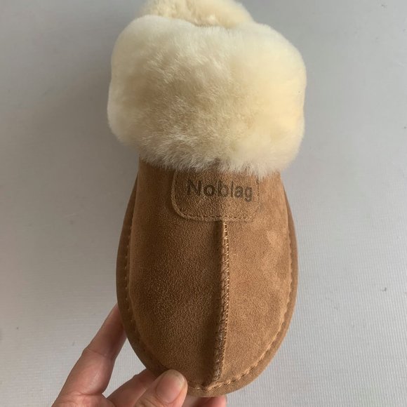 Noblag Khaki Sheepskin Slippers 100% Wool Fur Men\'s And Women\'s Slippers main image 5
